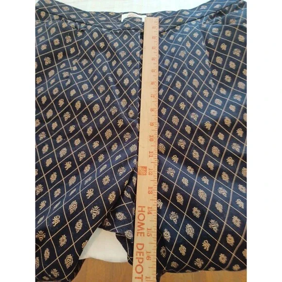 Talbots Woman vintage gold crest navy pants 16Petite stretch preppy old money - Picture 8 of 10